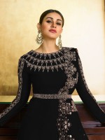 Black Super Silk Cording Embroidered Designer Salwar Kameez